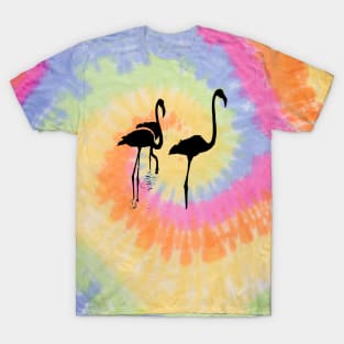 Minimalistic Three Flamingos Black Silhouette T-Shirt
